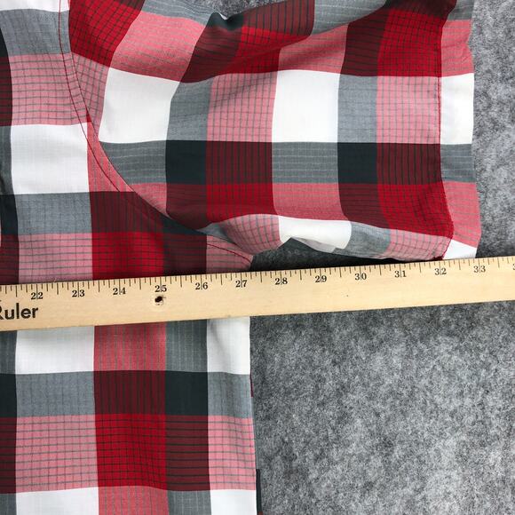 Orvis Mens Button-Up Shirt XXL Red Plaid Short Sleeve Fishing Outdoor Casual - Picture 8 of 10